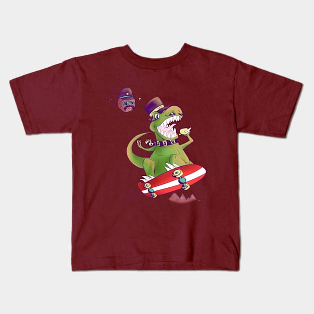 Tea Rex Kids T-Shirt by Gil